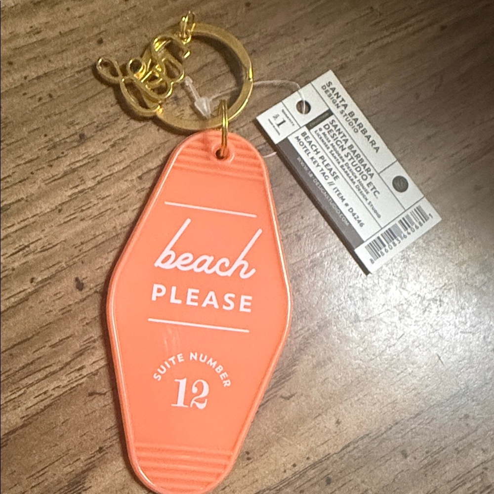 Retro Repro Vtg Motel Beach Please Keychain Tag - Picture 1 of 4